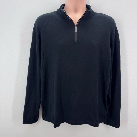 Icebreaker Sport 320 Merino Wool Men's Large Baselayer Quarter Zip Black Comfort - Picture 1 of 9